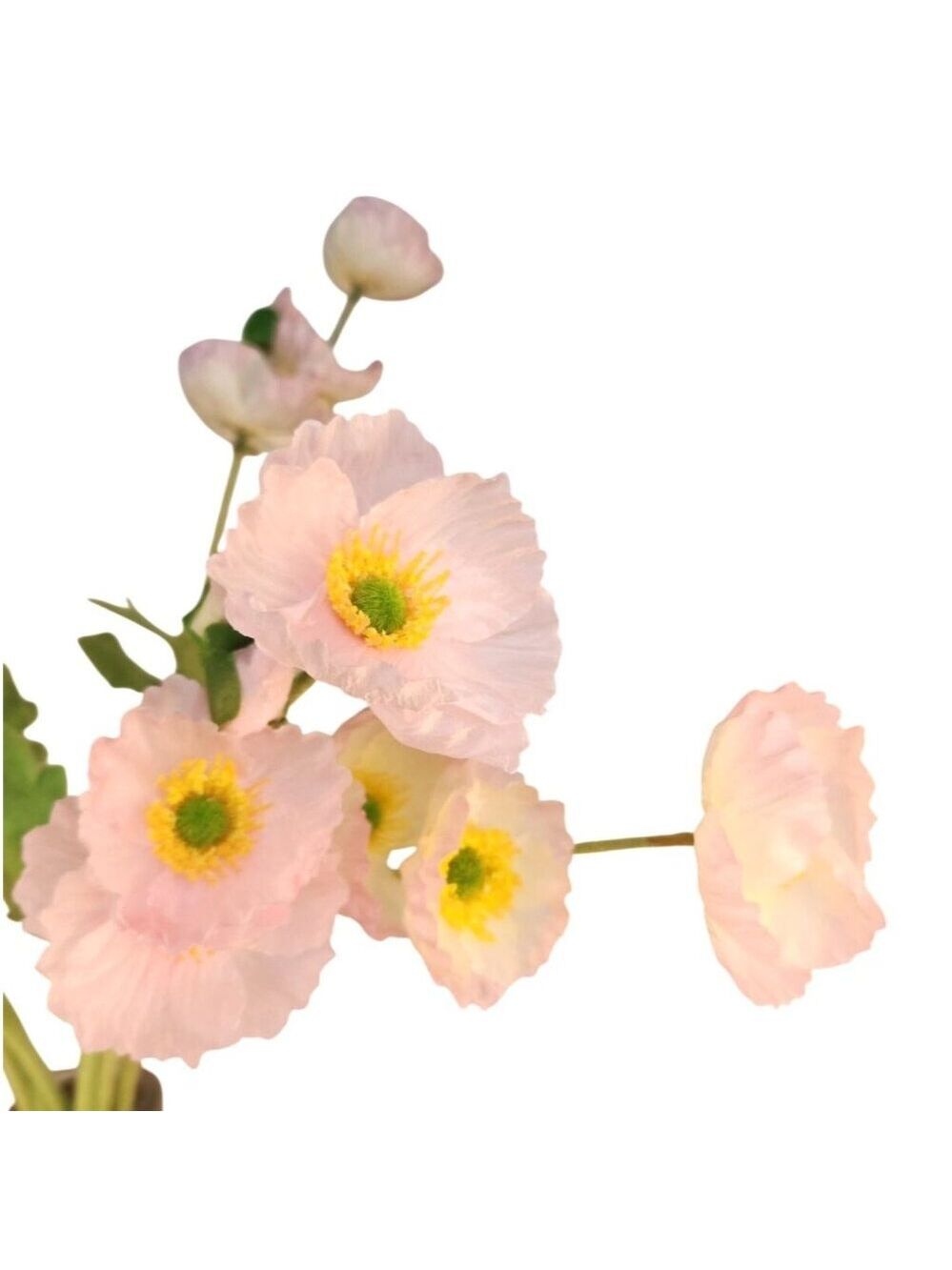 Pink Lavender Artificial Poppy Bouquet 24 Inch Faux Flowers Cottage Home Decor - Picture 5 of 7